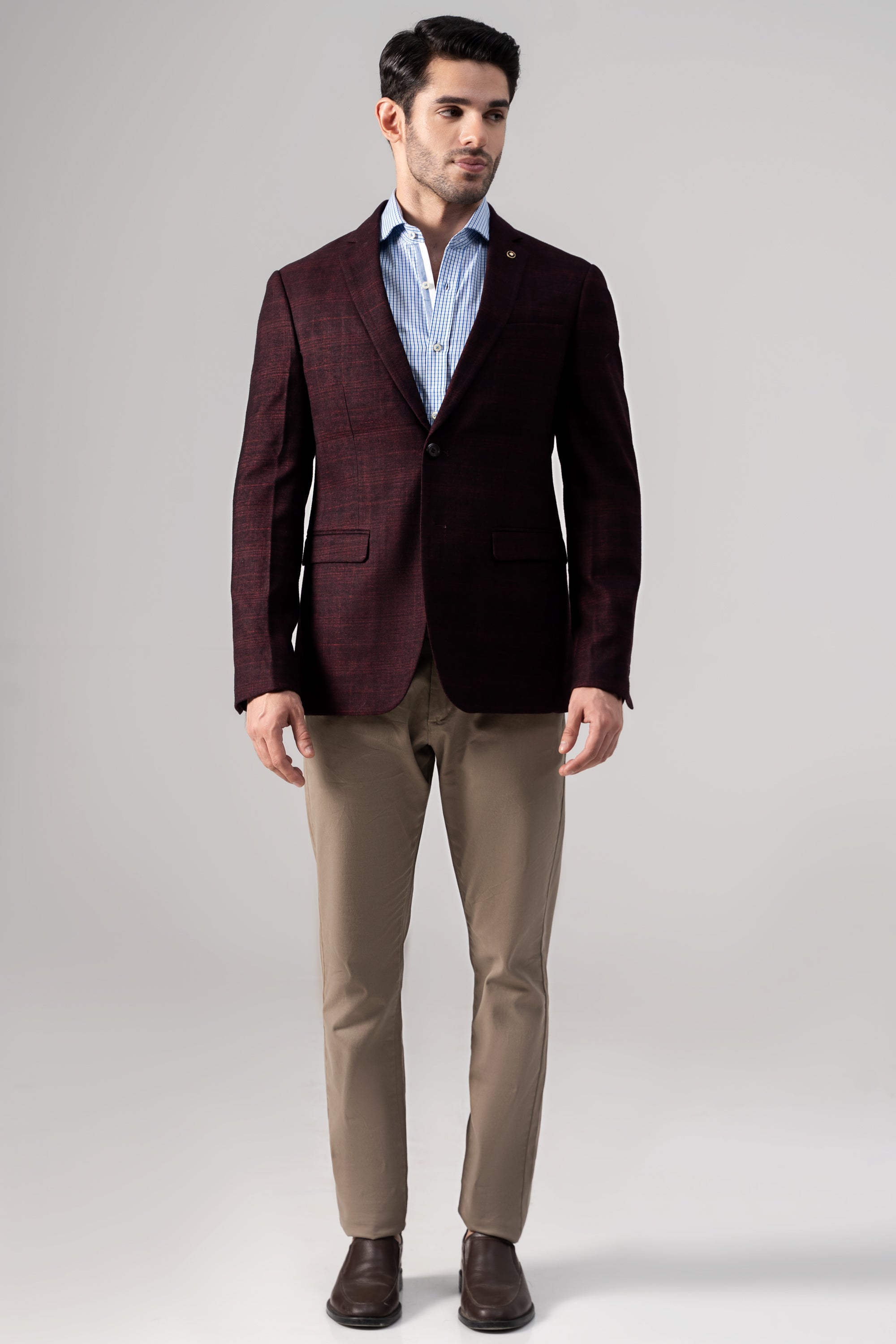 Gray and Burgundy Suit – AlbertoNardoniStore